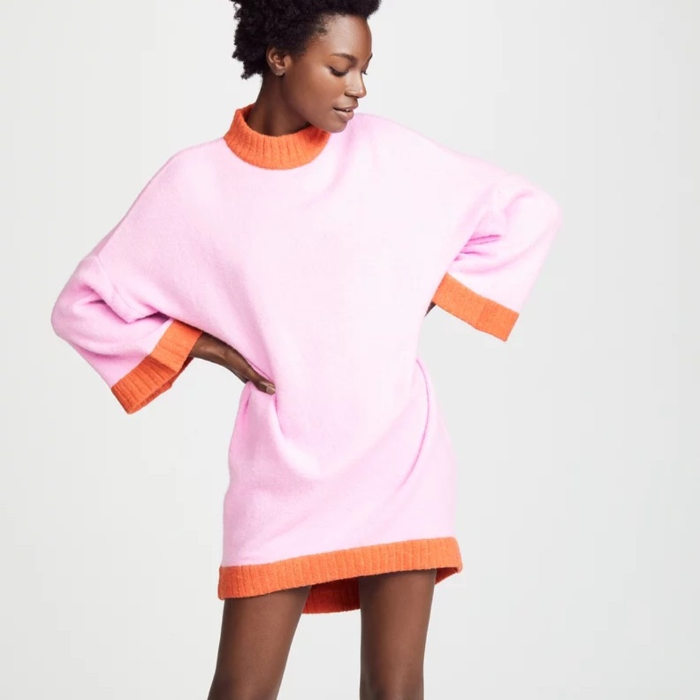 Staud pink & orange Shawn sweater dress - size Large (L)